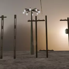 Street Powe Poles 3d model