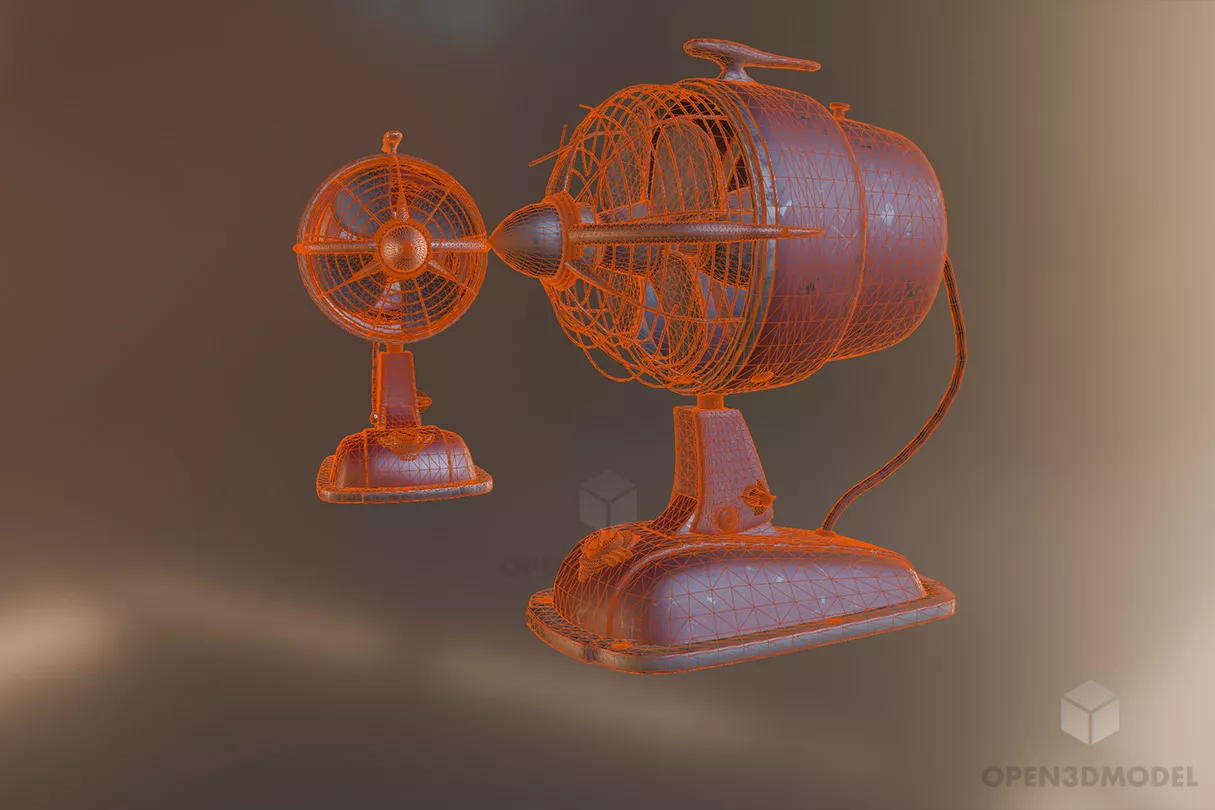 Retro Electric Fan 3d model 2