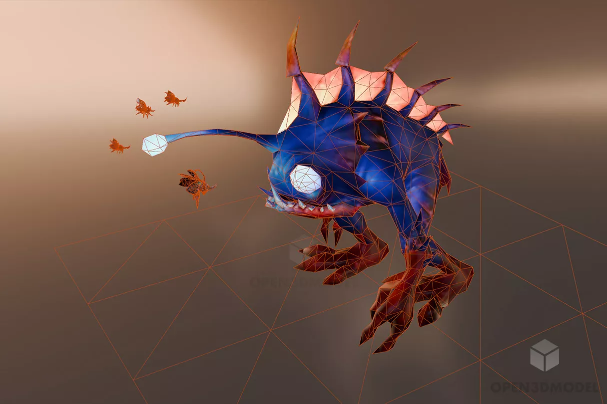 Flying Bunny Character On Moon 3d model 2
