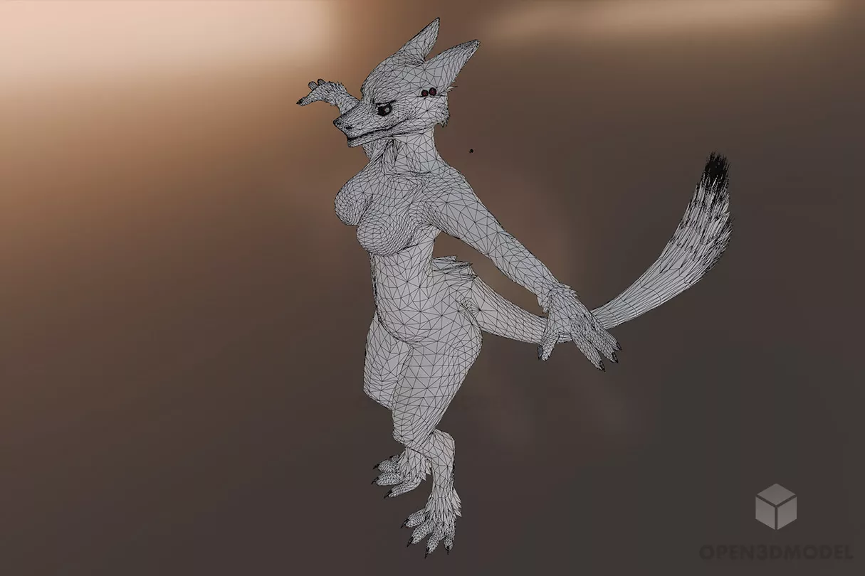 Fox Girl Character 3d model 2