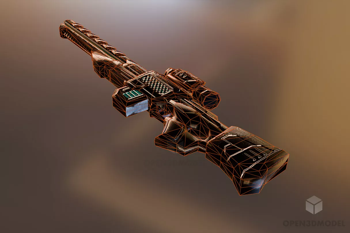 Scifi Rifle Gun 3d model 2