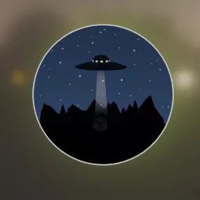 Gift Ufo In Sphere 3d model