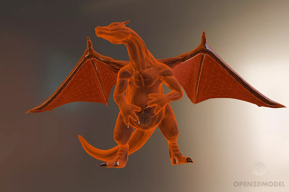 Dragon Wings Creature Character 3d model 2