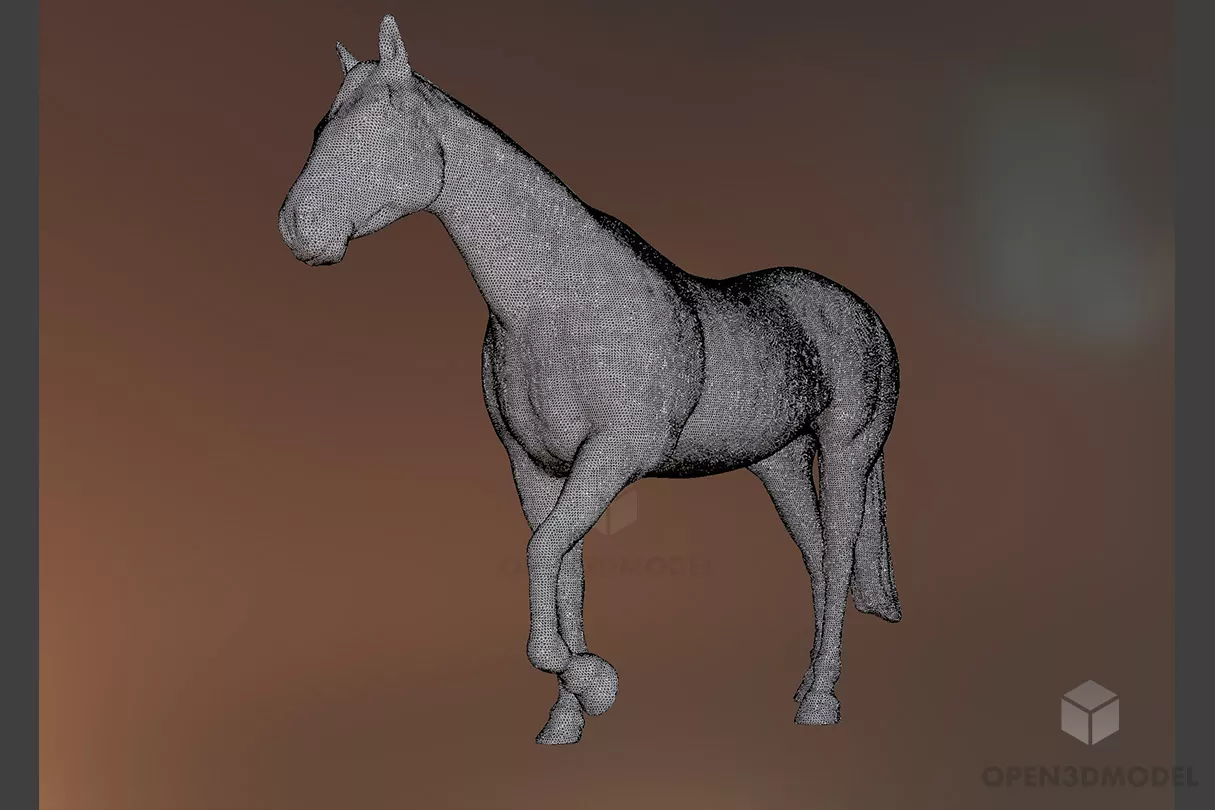 European Horse Animal 3d model 2