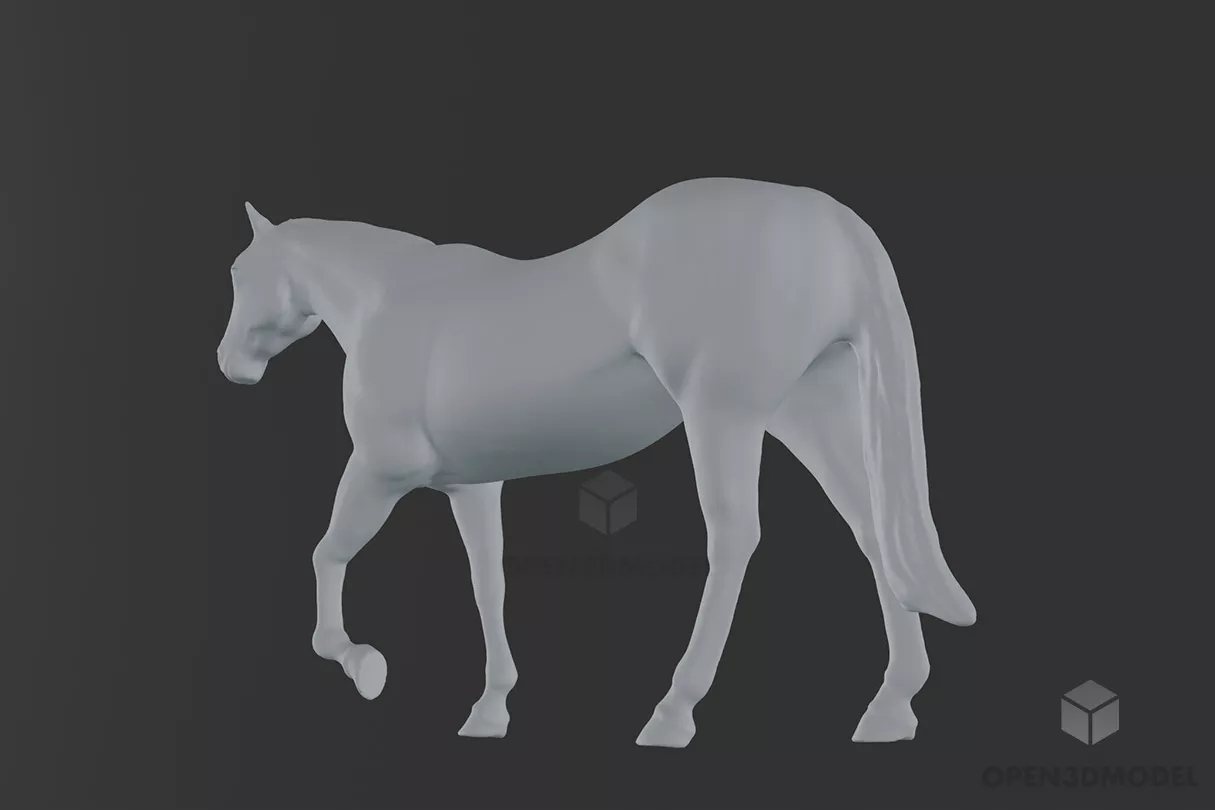 Art Figurine Horse Jade Material 3d model