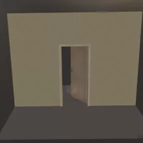 Room Single Door With Handle 3d model