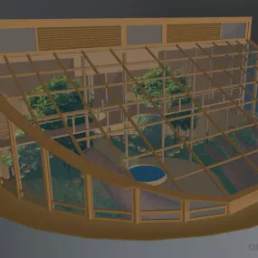 Central Housing Building, Circular House 3d model