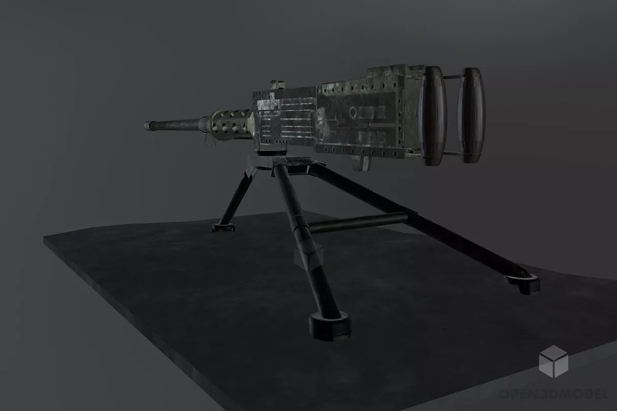 M2 Browning Gun Free 3d Model - .Blend, .C4d, .Dae, .Fbx, .MaX ...