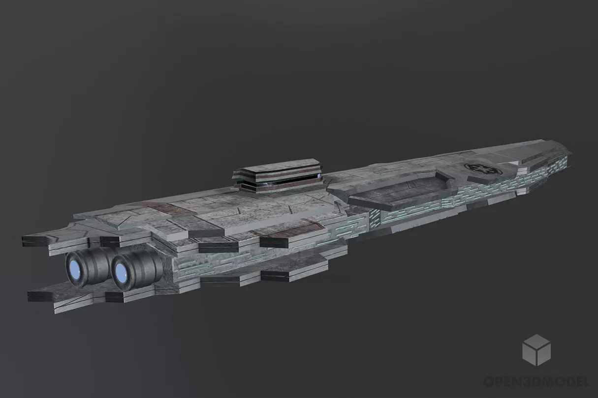 Star Wars Imperial Cruiser Spaceship Free 3d Model - .Blend, .C4d, .Dae ...