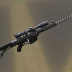 Military Sniper Gun With Scope 3d model