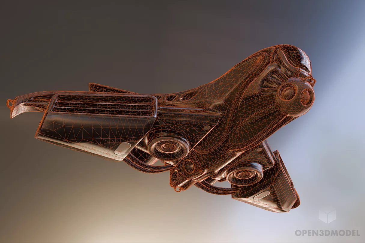 Intergalactic Futuristic Spaceship 3d model 2