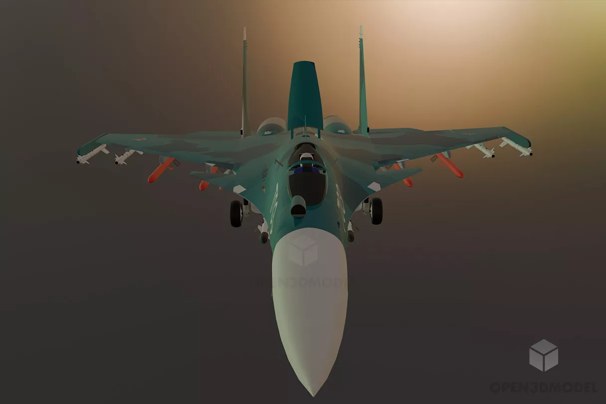 Soviet Sukhoi 35 Free 3d Model - .C4d, .Dae, .Fbx, .Obj, .Skp - Open3dModel