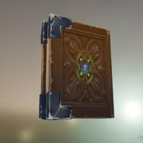 Old Lether Book, Cartoon Book 3d model