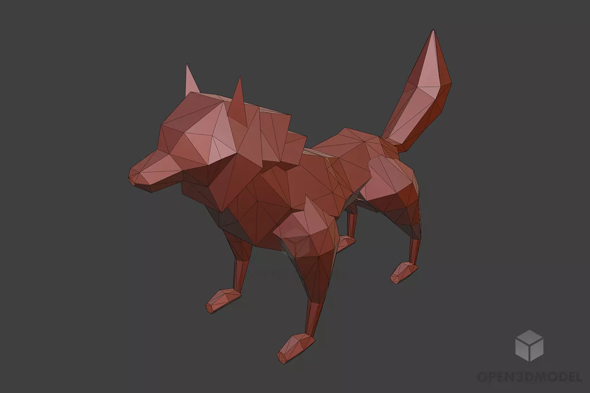 Low Poly Male Wolf Free 3d Model - .Blend, .C4d, .Dae, .Fbx, .Obj ...