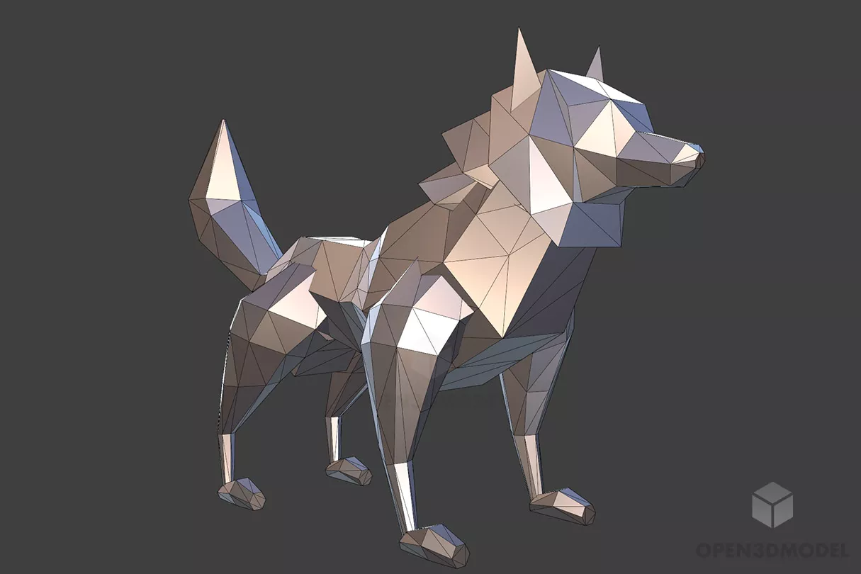 Low Poly Male Wolf Free 3d Model - .Blend, .C4d, .Dae, .Fbx, .Obj ...