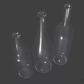 Beer Bottle Set, Wine Bottles 3d model
