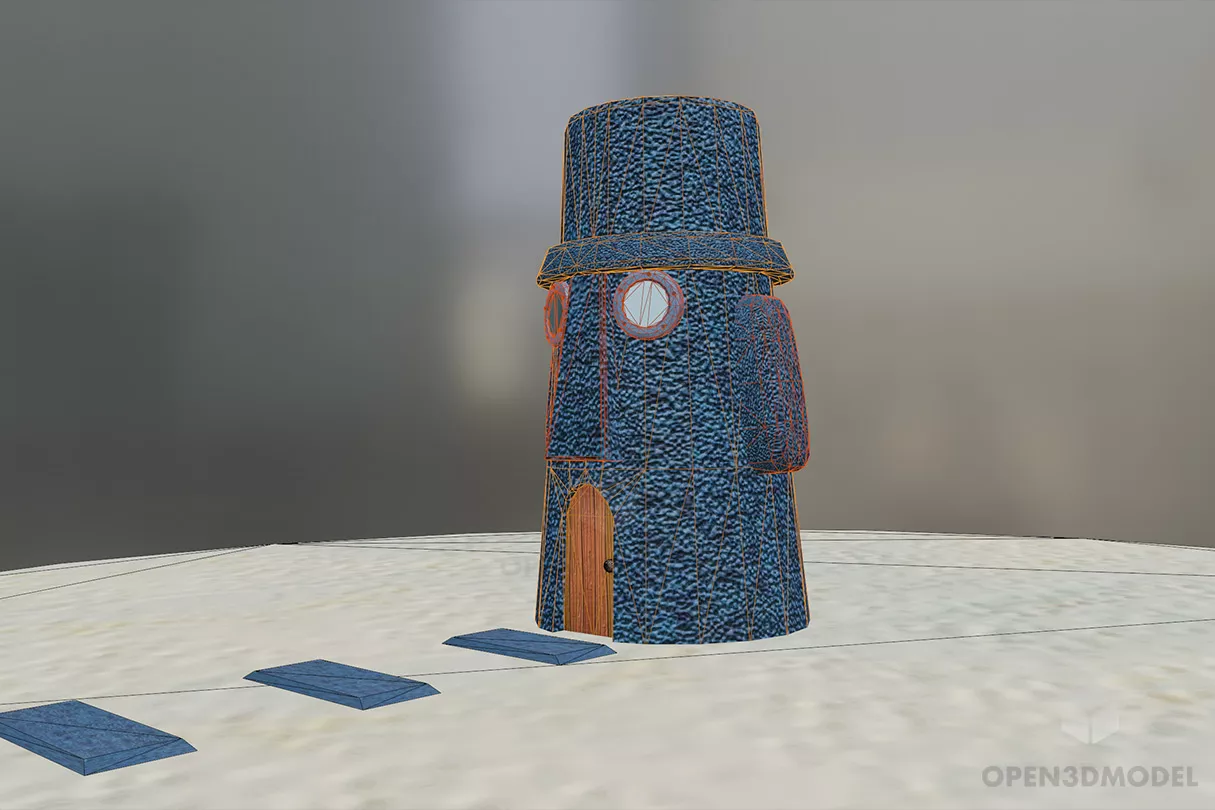 Cartoon House Spongebob 3d model 2