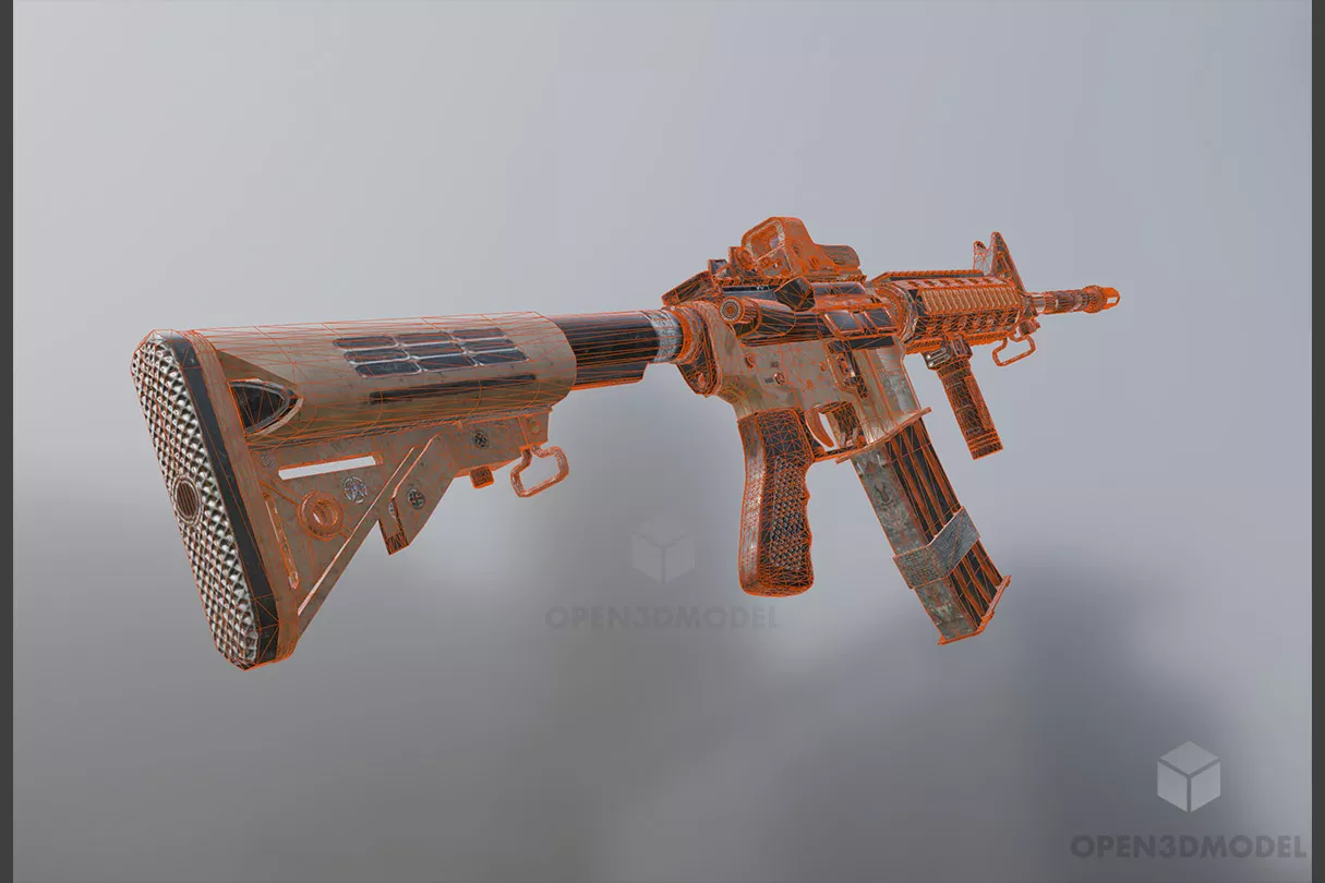 M4 Gun 3d model 2