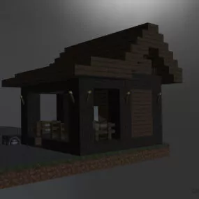 Minecraft House Gaming Assets 3d model