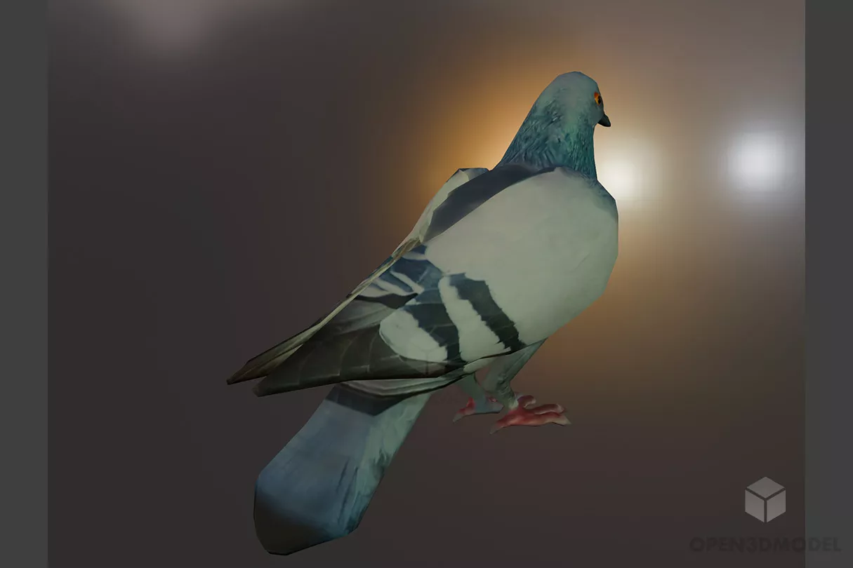 Decorative Wooden Bird 3d model