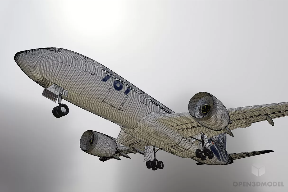 Boeing 787 Dreamliner Airplane 3d model 2
