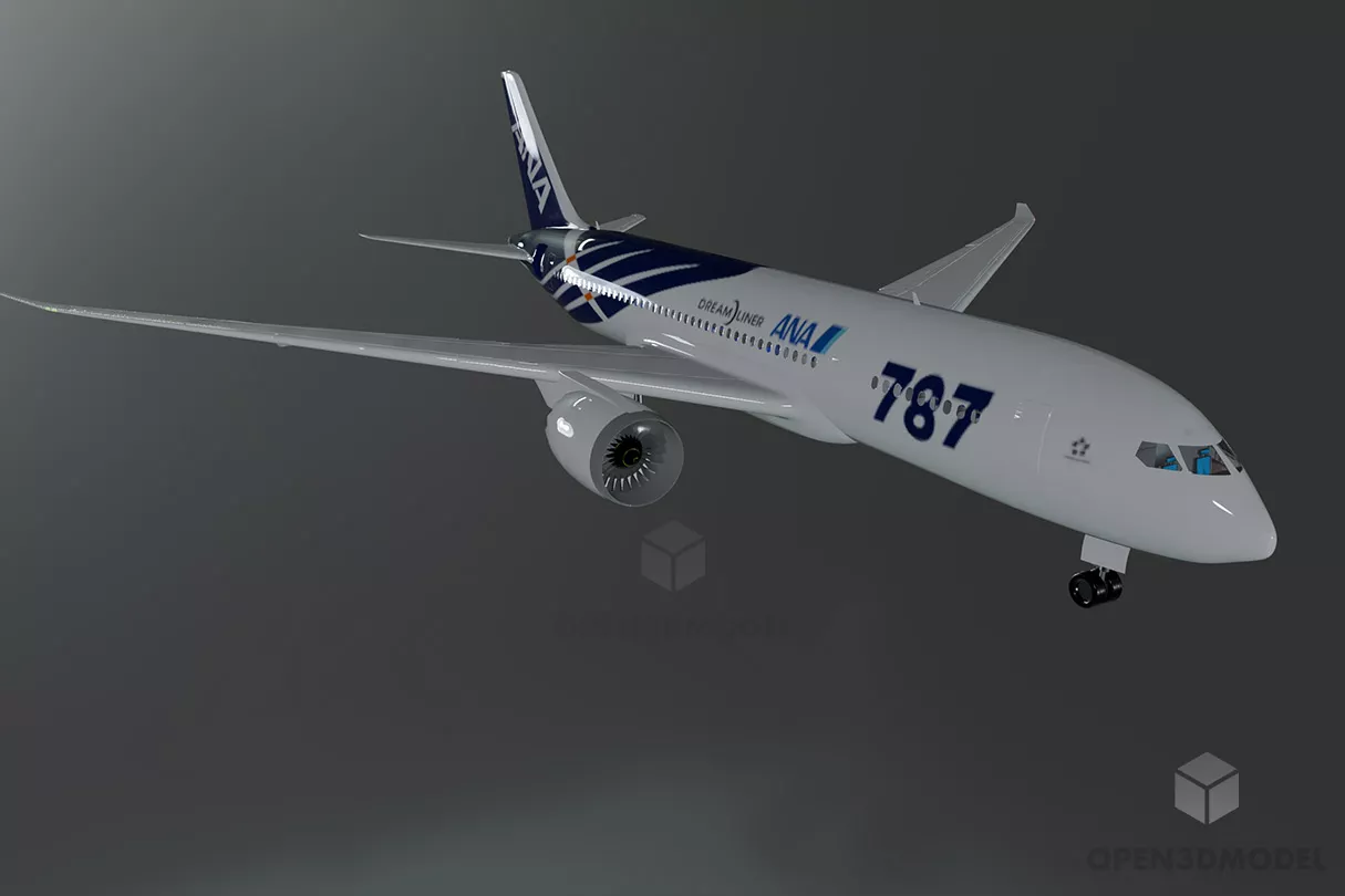 Boeing 787 Dreamliner Airplane Free 3d Model - .Fbx, .Obj - Open3dModel