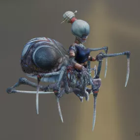 Evil Spider Girl Character 3d model