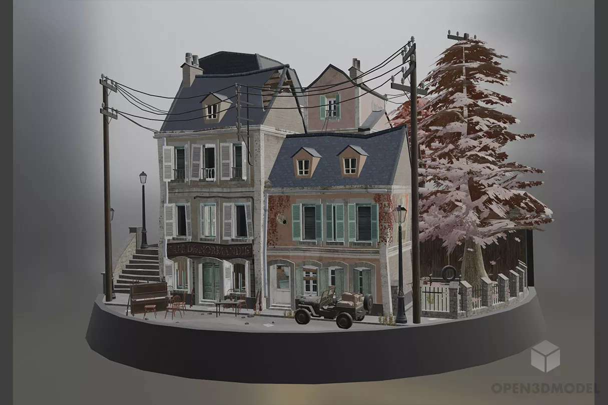 Hirise Apartment Complex Building 3d model
