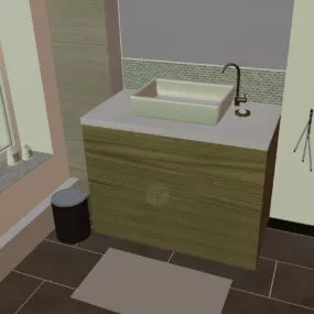 Modern Bathroom Interior With Sink 3d model