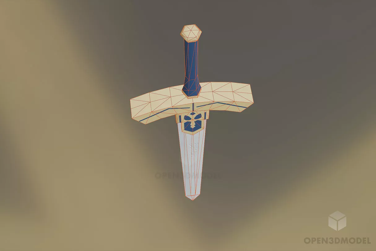 Excalibur Medieval Sword Free 3d Model - .Blend, .C4d, .Dae, .Fbx, .Max ...