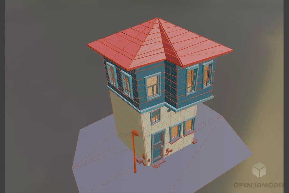 Cartoon Watch House 3d model 2