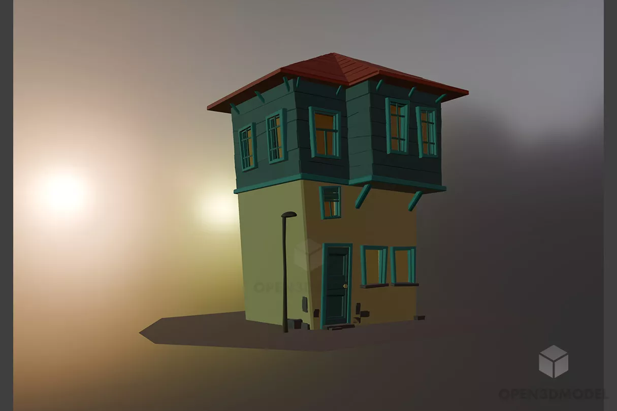 Vintage European House 3d model
