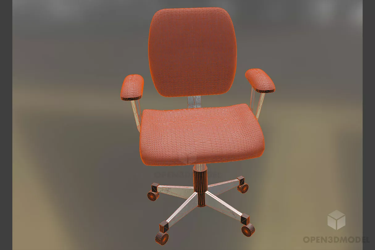 Medium Wheels Chair 3d model 2