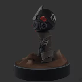 Veteran With Mask Cartoon Character 3d model