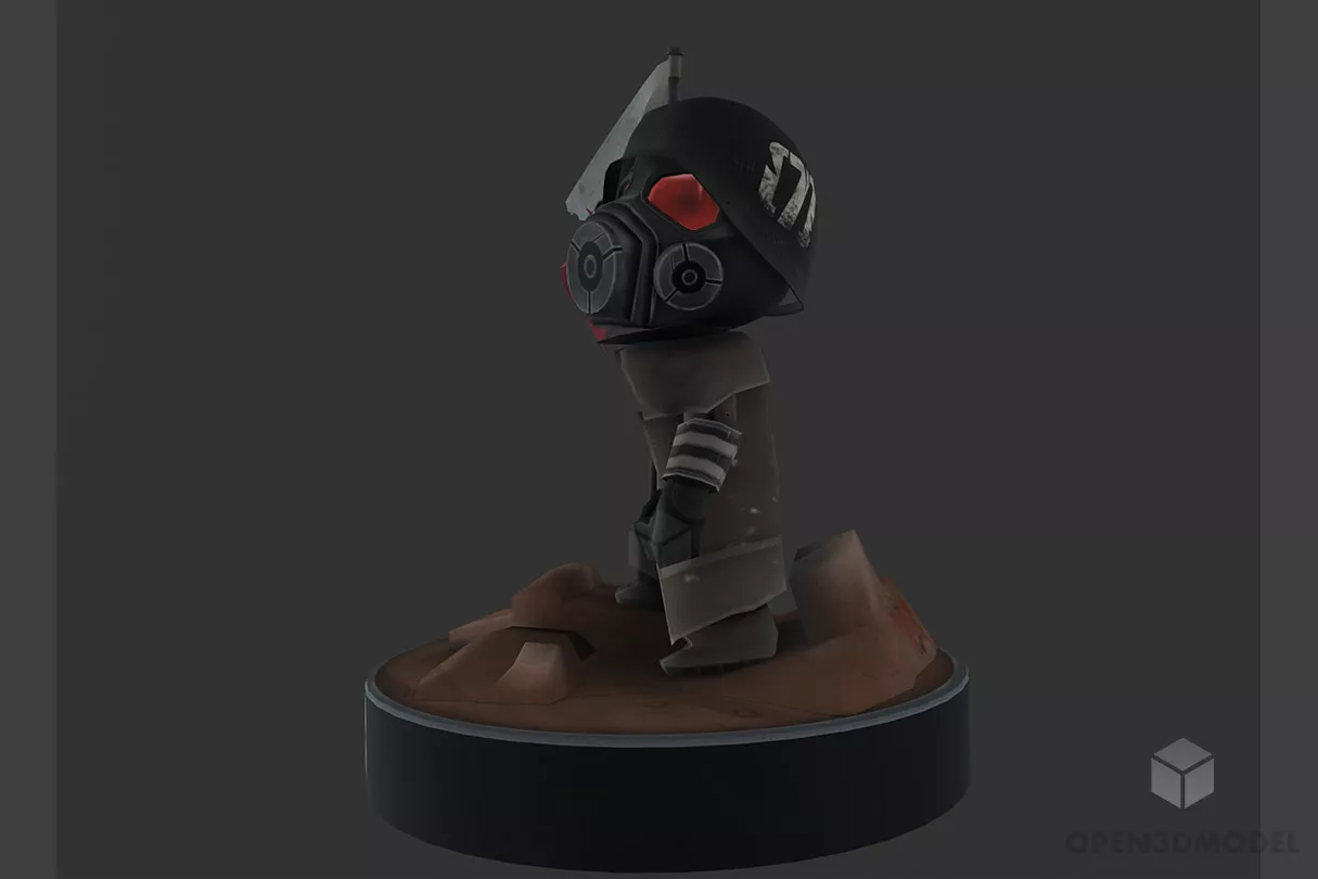 Cartoon Jon Snow With Wolf 3d model