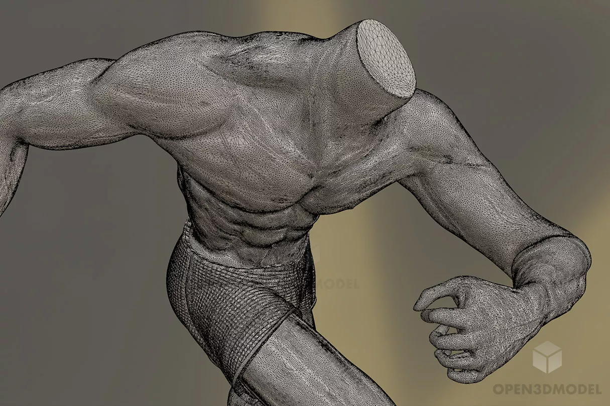 Human Statue Anatomy In Action 3d model 2