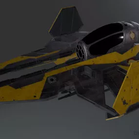 Jedi Star Futuristic Spaceship 3d model