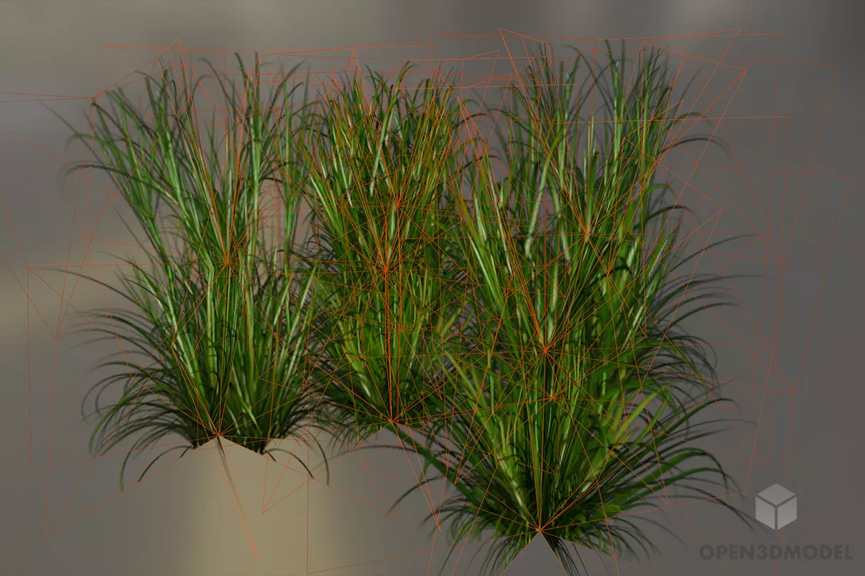 Small Grass Bush 3d model 2