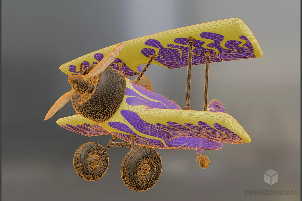 Toy Airplane Cartoon Style 3d model 2