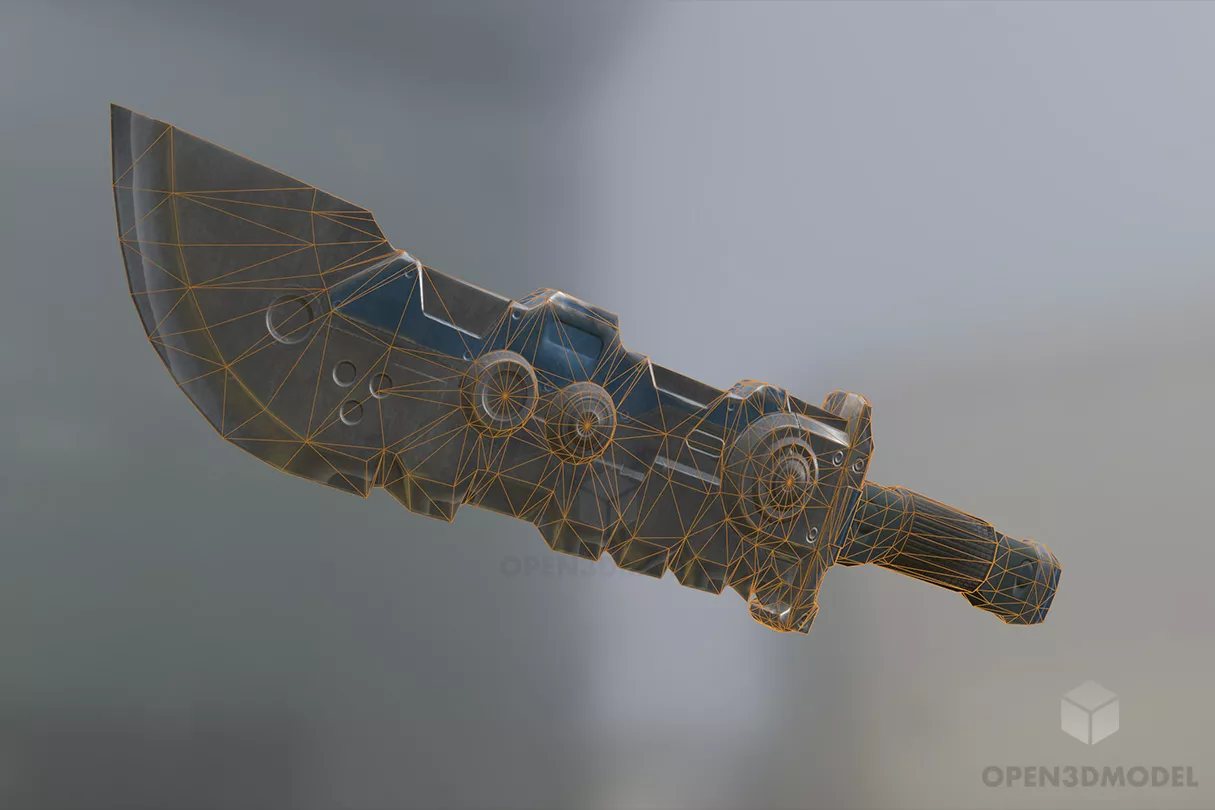 Scifi Knife Game Assets 3d model 2