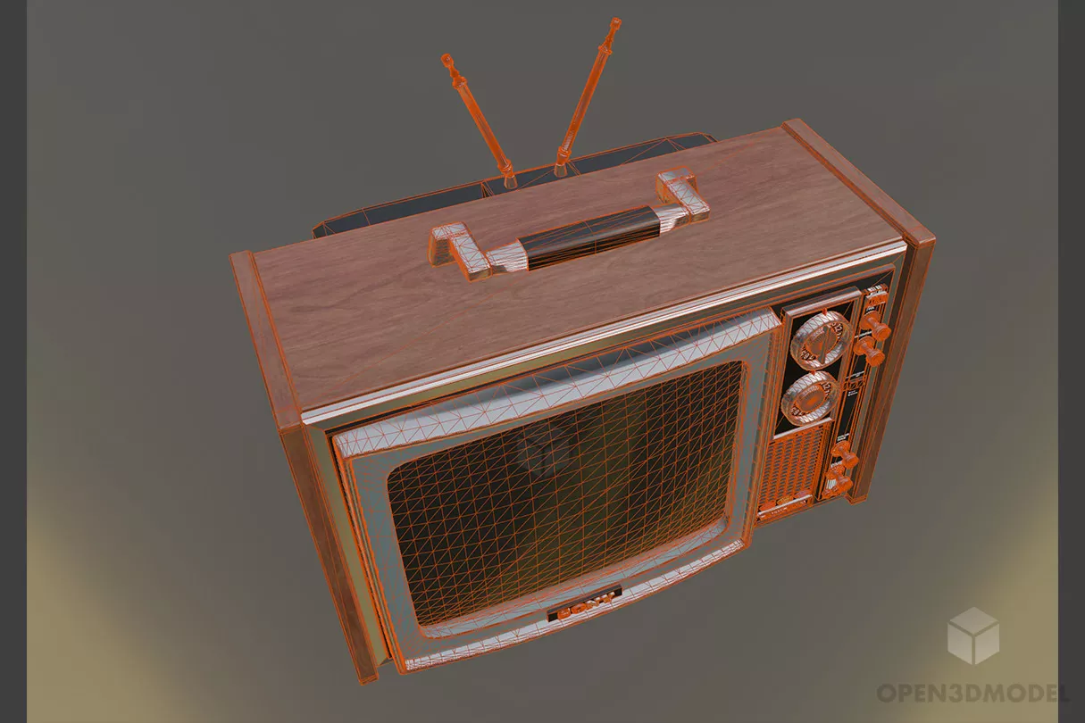 Sony Tv Vintage Gadget 3d model 2
