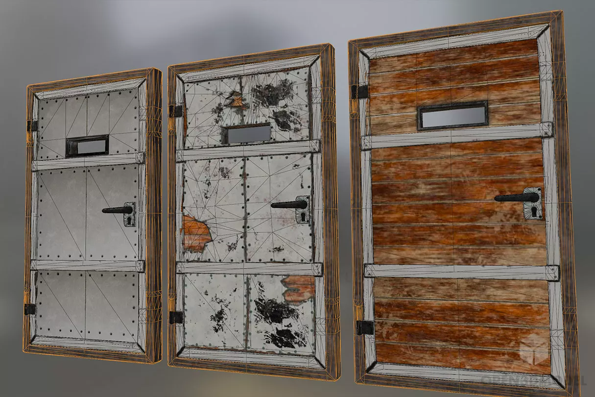 Steel Doors Component 3d model 2