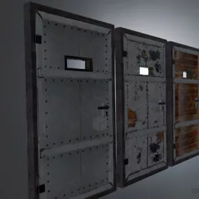 Steel Doors Component 3d model
