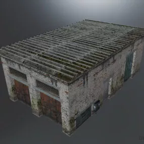 Old Garage Building 3d model