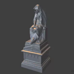 Tombstone Statue Figurine 3d model