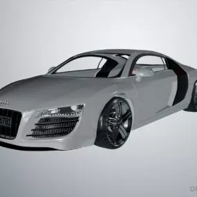 White Audi R8 Sedan Car 3d model