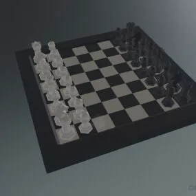 Chess Game, Lowpoly Chess Style 3d model