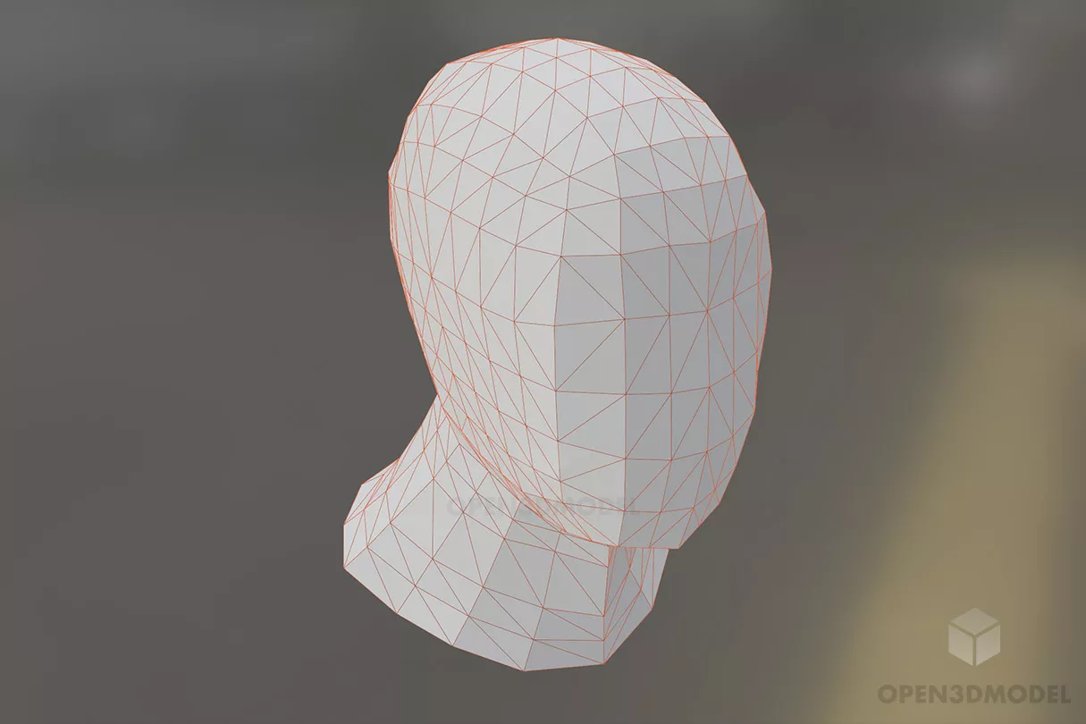 Human Head Base Mesh Free 3d Model - .Blend, .C4d, .Dae, .Fbx, .Max ...