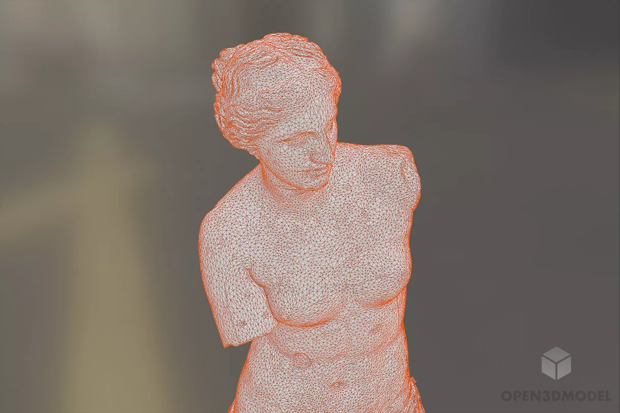 Venus De Milo Vintage Statue 3d model 2