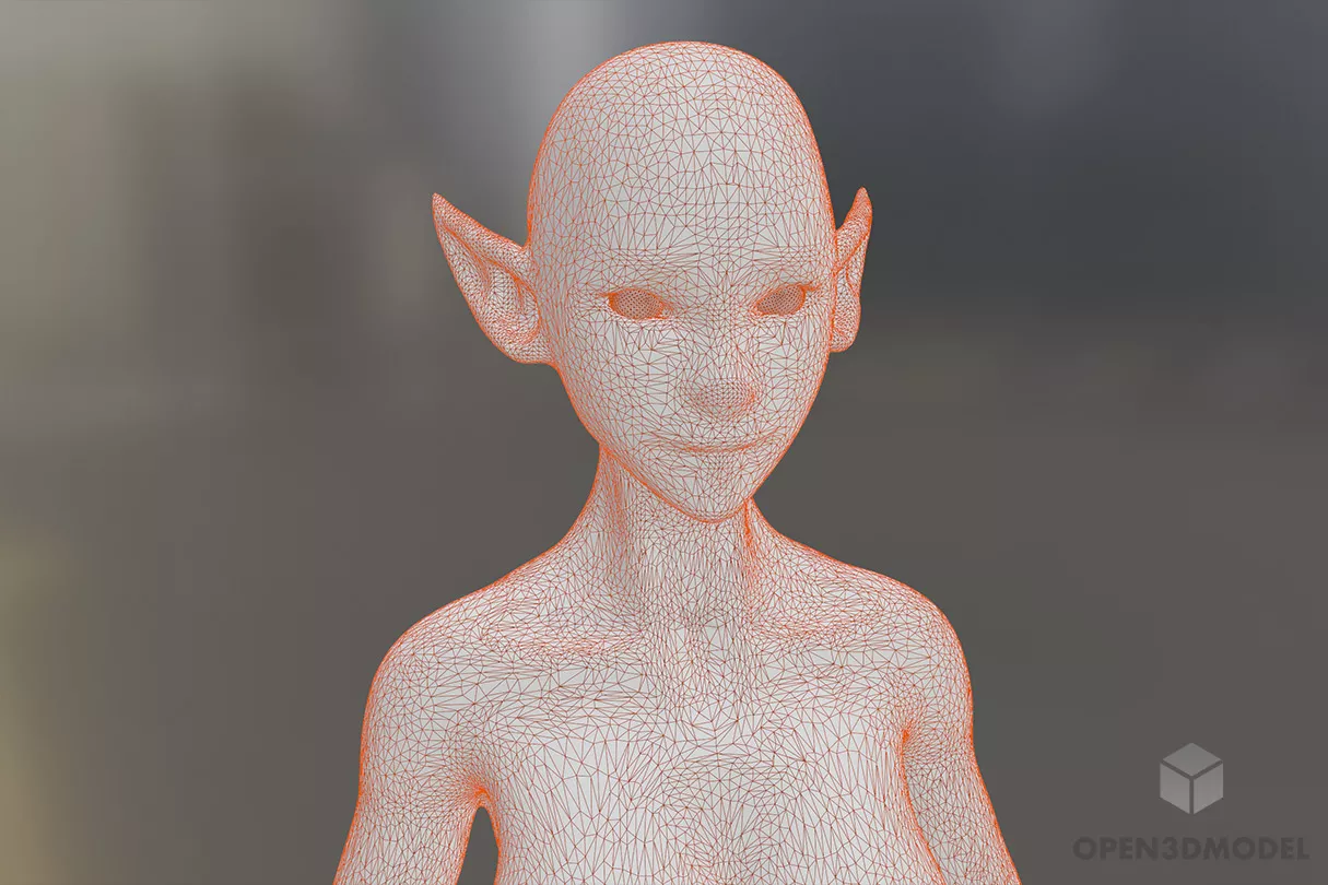 Evil Female Body Base Mesh 3d model 2